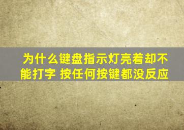 为什么键盘指示灯亮着却不能打字 按任何按键都没反应